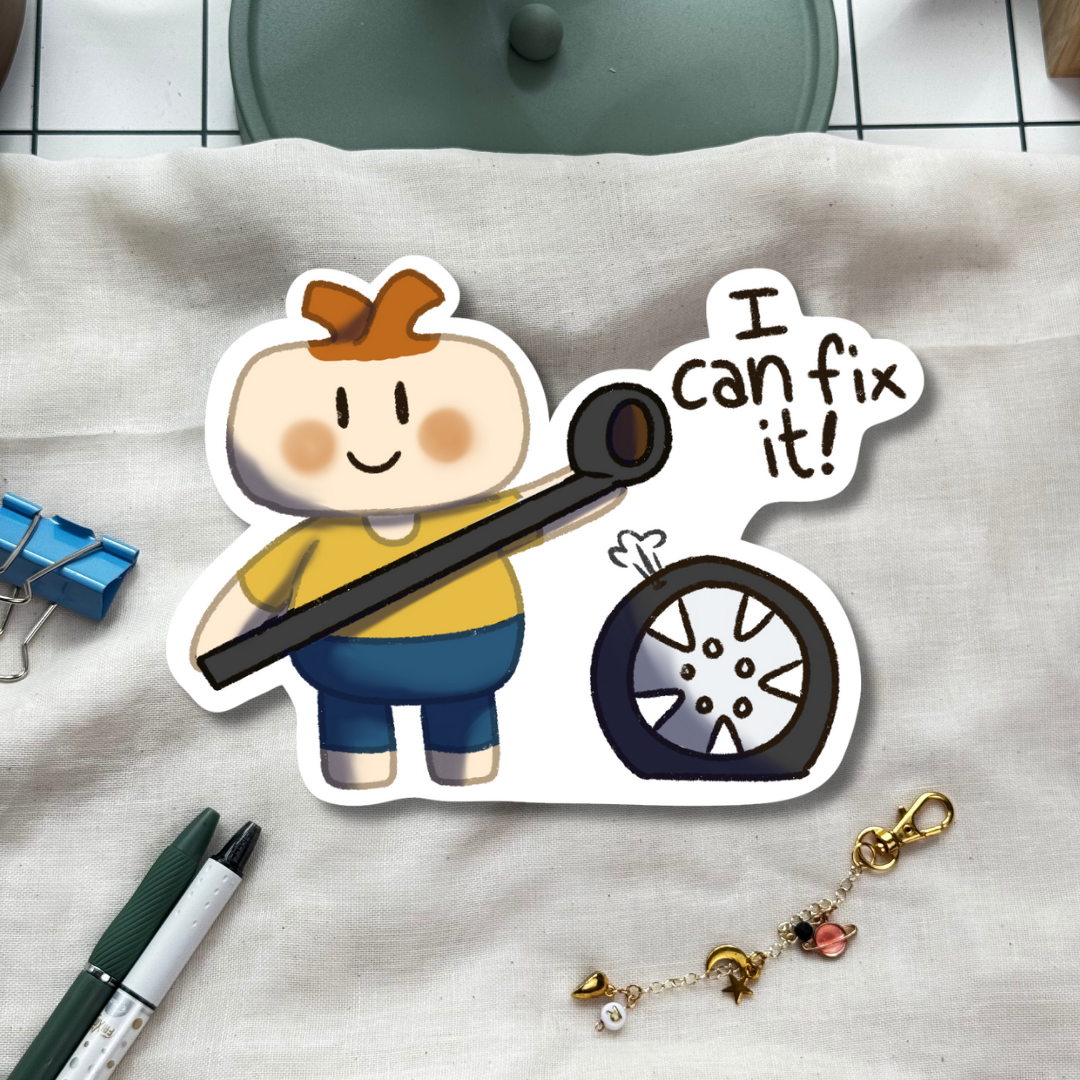 Noriko I Can Fix It Die Cut Sticker